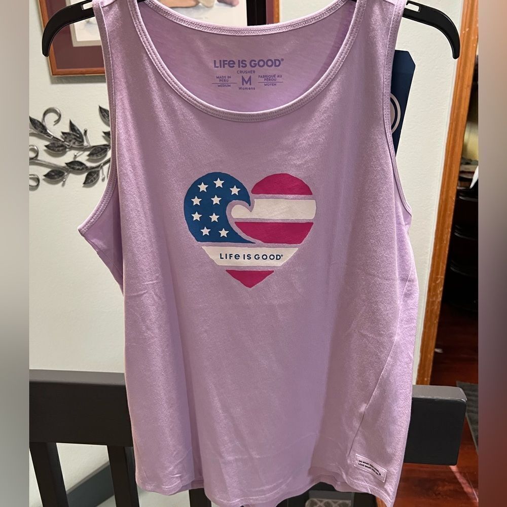 Life is Good Women's Purple Tank Top Medium #081